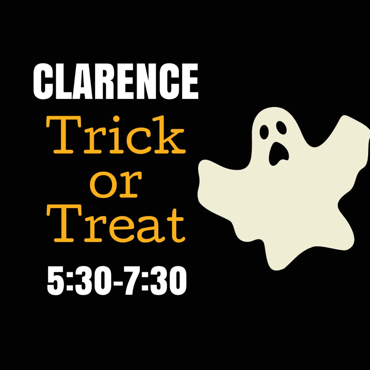 ClarenceIowa's tweet photo. Bundle up those little ones and enjoy trick or treating hours tonight in Clarence.  Look for the homes with their porch lights glowing. https://t.co/gpefw5NhEu