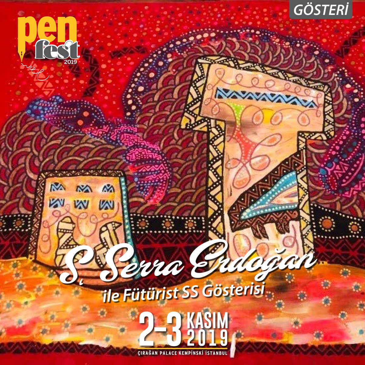 S. Serra Erdoğan, süet kumaşlar üzerinde geliştirdiği Fütürist SS teknikli çizimleri ile 2-3 Kasım da Penfest 2019’da.

Online Kayıt: penfest.com.tr