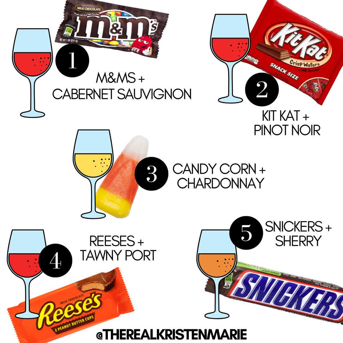RandomWineChick's tweet image. PSA: the only thing you need for #Halloween today: Wine and Candy pairings #wine