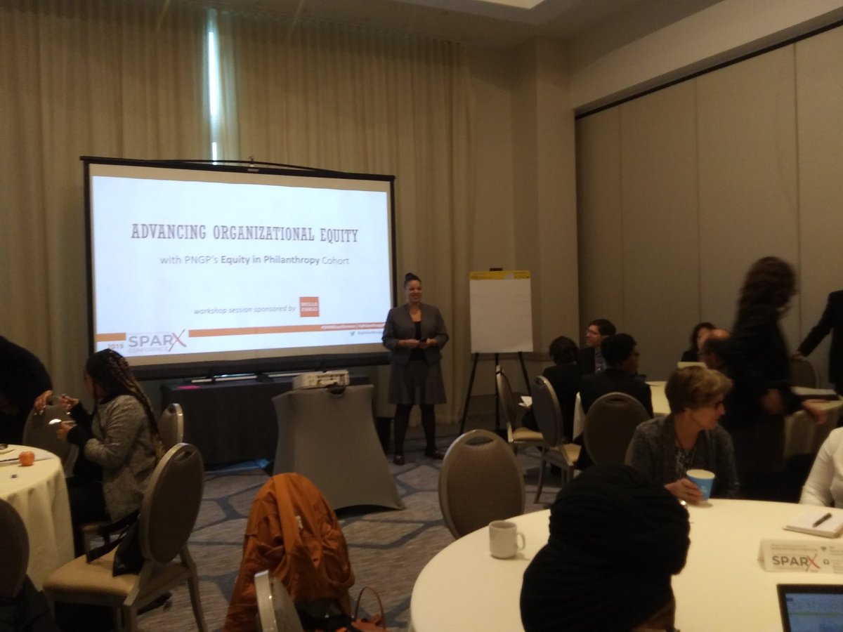 Generocity's tweet image. Tiffany Tavares readies to introduce Darla Torres at #SPARXconference