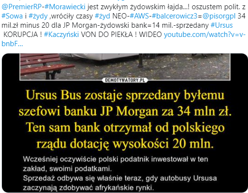 HanterPoen's tweet photo. @epilai @MATYLDA__ I TU #UrsusBus sprzedany wilekiej NEO-bolszewickiej pijawce krwiopijczej" żyd-bankowi #JPMorgan za grosze 30 mil, $ równowartość 10 willi w Wa-wie,Wiedniu. #Morawiecki DOŚĆ ! #Kaczyński weź odpowiedzielność i zostań @PremierRP ,bo za 4 lata będzie po PISie ! Naród się obudził ! https://t.co/hgcdrKczXd
