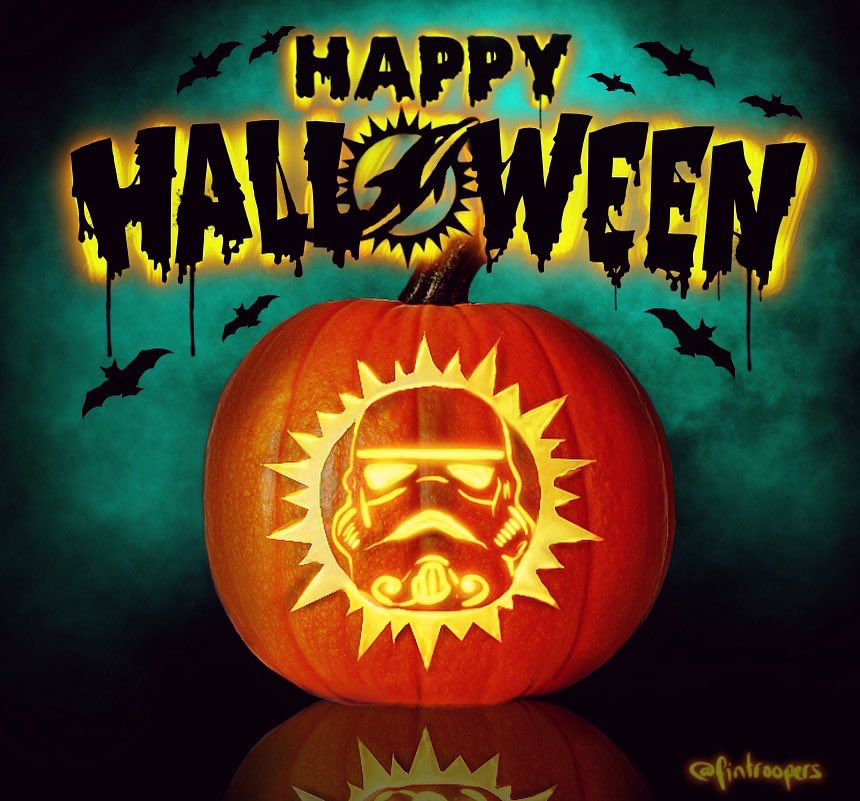 fintroopers's tweet photo. 🦇👻🎃 Happy Halloween 🎃👻🦇 

#ImSeeingGhosts #HappyHalloween #miamidolphins #FinsUp https://t.co/CkAqtK4IRZ