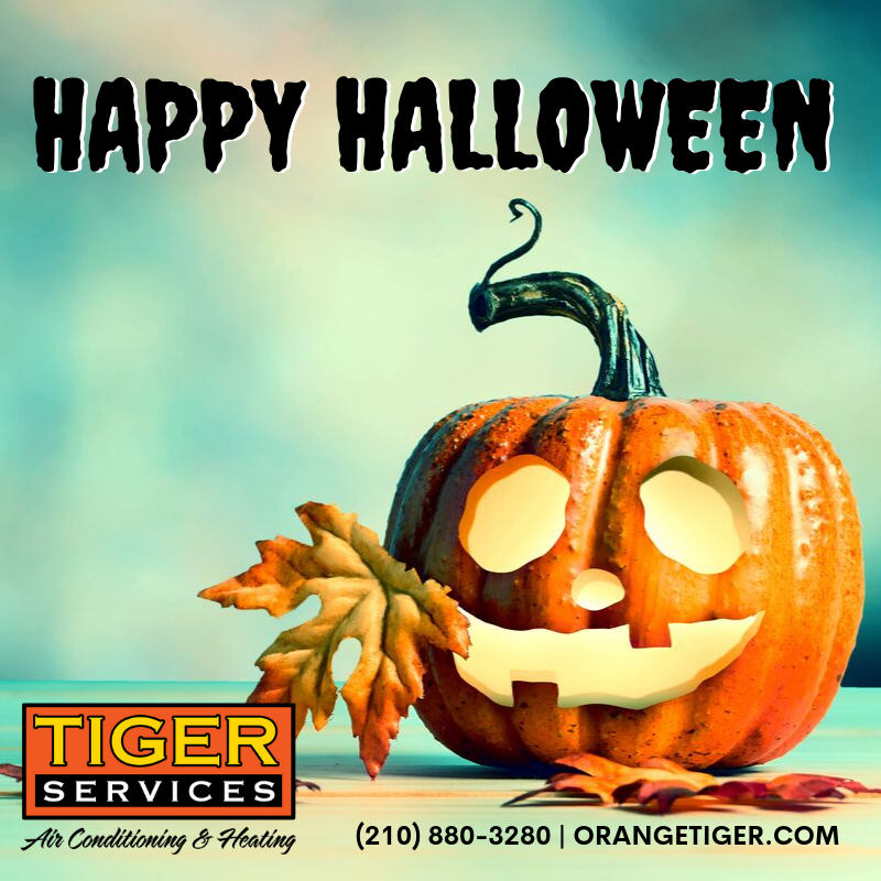 From our Tiger Services family to yours, have a spooky Halloween! (210) 880-3280 orangetiger.com #TigerServices #Halloween #trickortreat #spooky #pumpkin #fall #satx