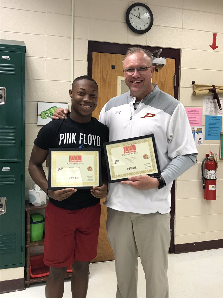 PanthersPerry's tweet photo. Congratulations to Dakarai Anderson for being named 8th grade Player Of The Game for his performances in the semi-final game and County Championship game!  Thank you Coach Smith and McDonald’s of Perry for supporting our student athletes!  @PHS_Football1 https://t.co/STthT6qUY4