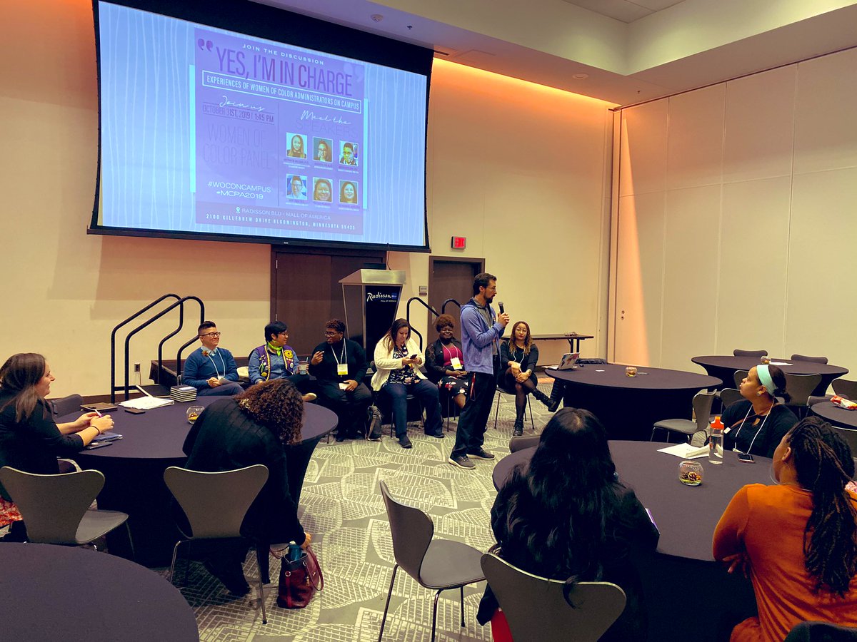 SCSU_HIED's tweet photo. #MCPA2019 success: “Yes, I’m in Charge” moderated by @DrBritWilliams with doctorate graduate @ResilientCampus was a hit! https://t.co/jZhhBzzaOP