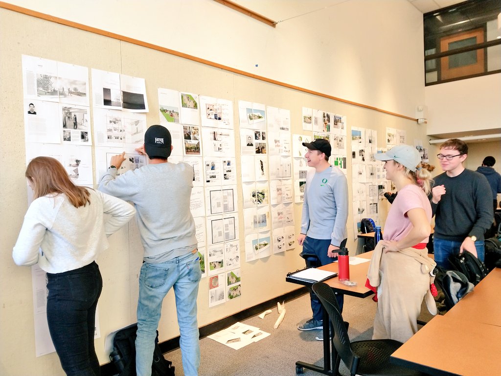 Digital media class midterm pin-up of portfolios. 5 weeks of work starting at 0, not to bad. Way to go #UofO #Digitalducks