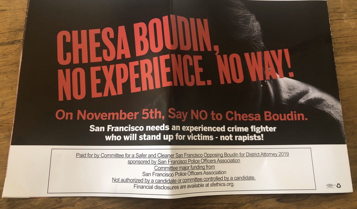 Boudin has extensive experience “worked for two federal judges handling criminal trials and appeals, authorizing search warrants.. As a San Francisco Deputy Public Defender, Chesa has handled more than 300 felony cases..” SFDA George Gascon had never tried a case when Gavin Newsom appointed him.