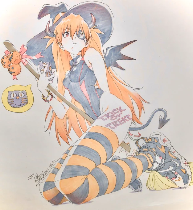 は?競泳水着の日とか言えし!!と乗り遅れの悔しさに今更ハロウィンとかもぶち込んで落書きのつもりが、気付けば金曜の朝、おはよ。おやすみ#競泳水着の日#ハロウィン 