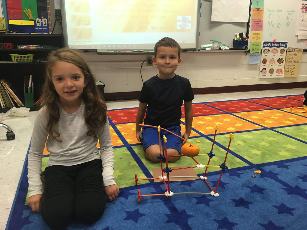 Can you use k’nex to keep the pumpkin out of the mud? Happy STEM Halloween! 🎃 <a href="/SASD_SalfordHil/">Salford Hills Elem</a>