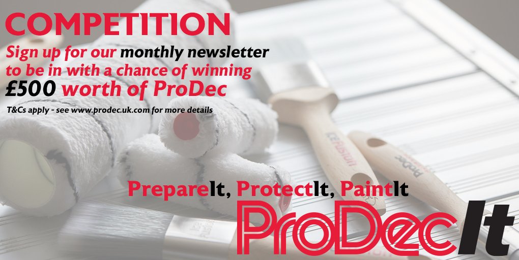 ProDecProducts's tweet image. Don't forget to sign up to our monthly newsletter today to be in with a chance of #winning £500 of ProDec #decorating suppliers. #ProDecIt #competition #win crowd.in/3wwCCs