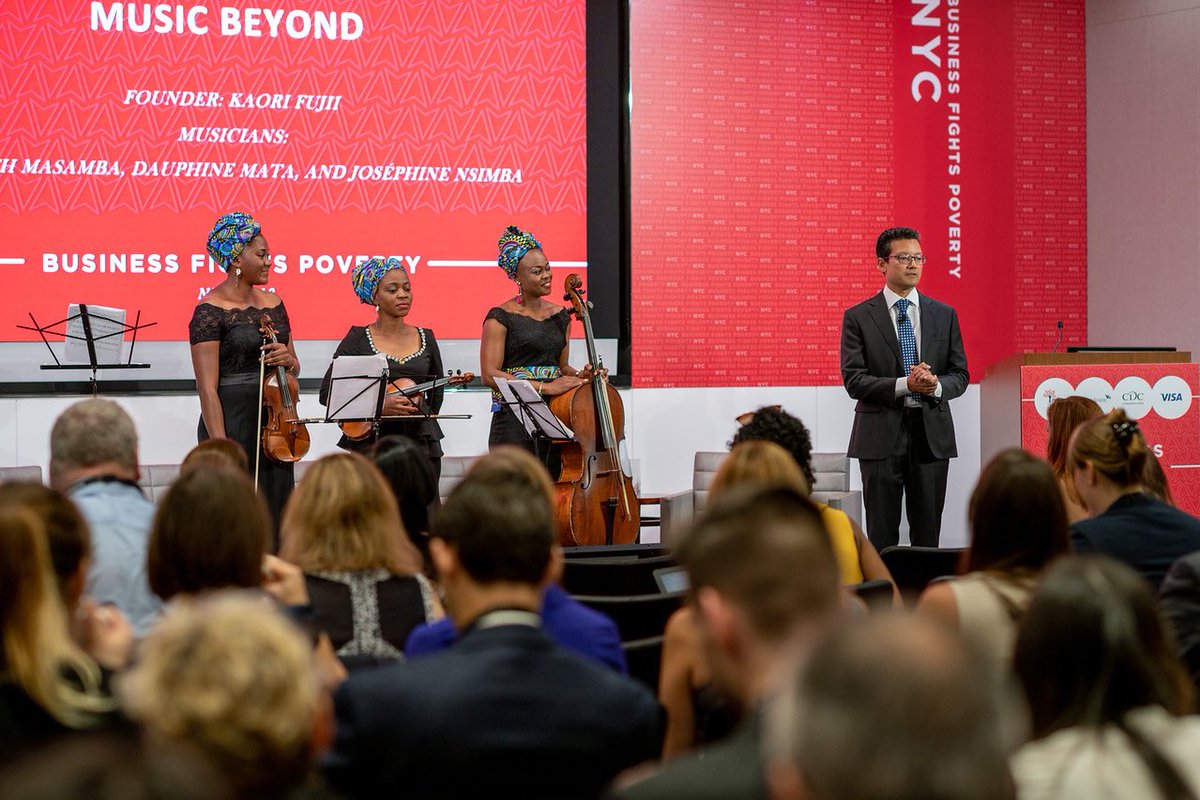 musicbeyond_org's tweet photo. During #unga2019, 3 musicians from DRCโs first all-female chamber ensemble #RomancedelOSK performed in front of 150 distinguished guests at #BFPNYC in NYC. #Congo to the #World! Thank you @FightPoverty for this brilliant opportunity! #Socialimpact
๐ https://t.co/CbzQZ0zZPz https://t.co/NiF7kSjNAt