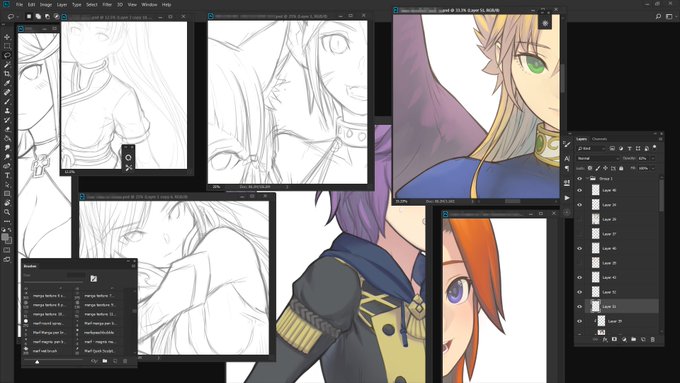 Teaser of some fanart artworks(from various jrpgs/rpgs) I am working on for my 1st monthly artbook (^v^) 