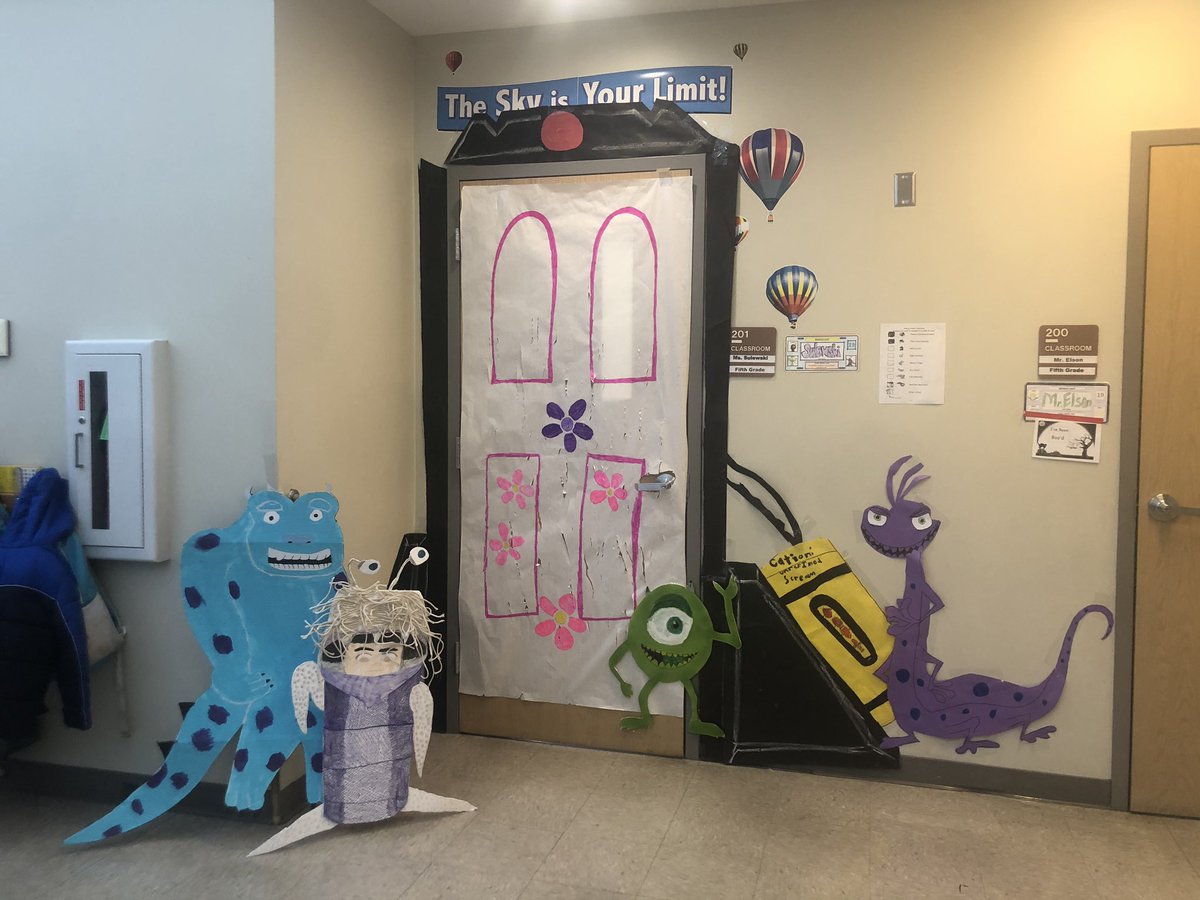 BECS5thGrade's tweet photo. The final product: Boo’s door #monstersinc @BromleyHawks https://t.co/rBqA8mXcpv