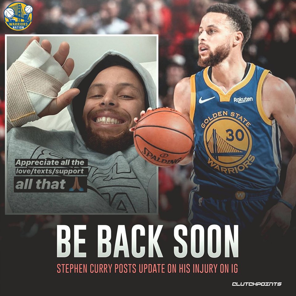 WarriorNationCP's tweet photo. Get well soon Steph ๐
#Warriors #DubNation https://t.co/jpuvCJhkJs