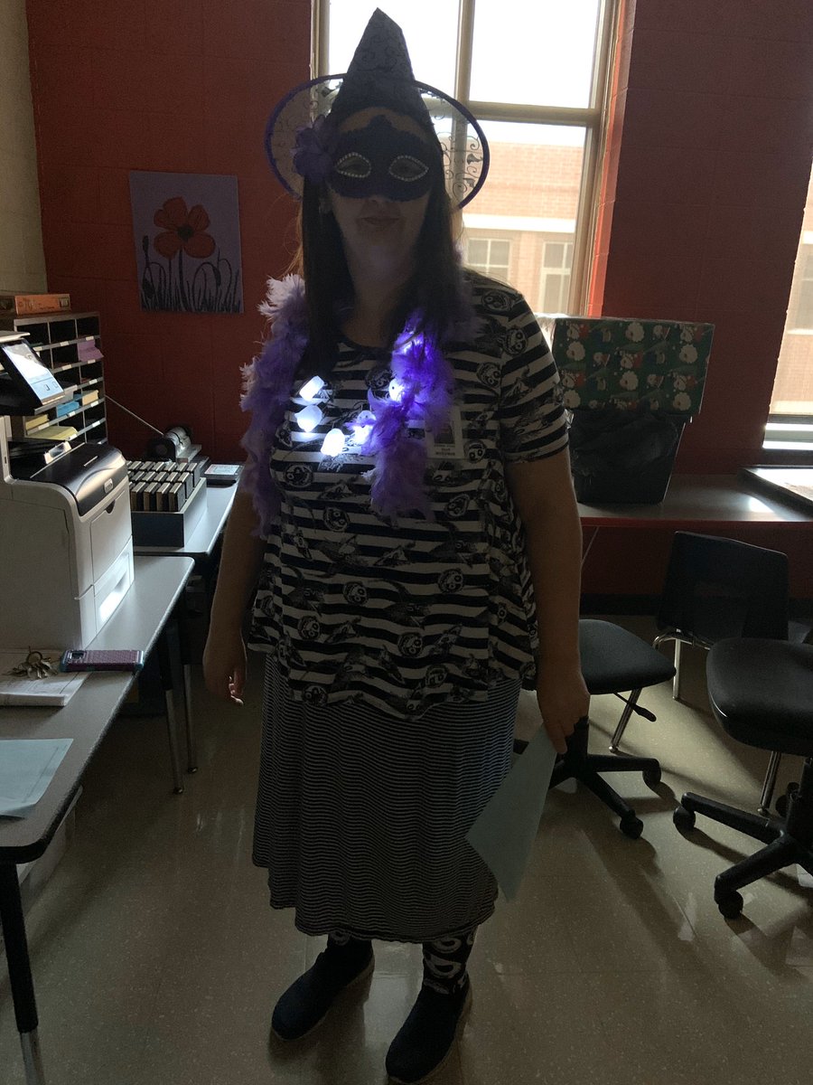 AFSWolfpack's tweet photo. Scary teachers at the printer, human bumble bees doing vocabulary and more with masked tests... learning can be scary, but our #HalloweenEducators make learning fun. #Pridein5 #Learnin5 #PACKLife https://t.co/Od5WqJAkD4