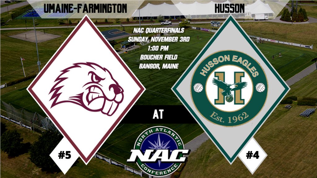 HussonMSoccer's tweet photo. FIXTURE HAS BEEN CONFIRMED!

We will host @UMFMensSoccer on Sunday, November 3rd at 1 p.m. in a @nacathletics Quarterfinal at Boucher Field.

#NACmsoc | #d3soc https://t.co/uLqTsrFVcp