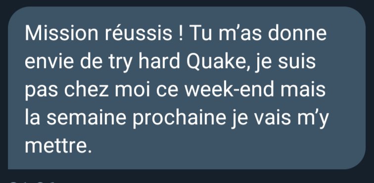 SuPr3m3_85's tweet photo. Un nouveau joueur approche ❤️
#QuakeIsLife
#MissionAccomplie https://t.co/gmanwpwECR