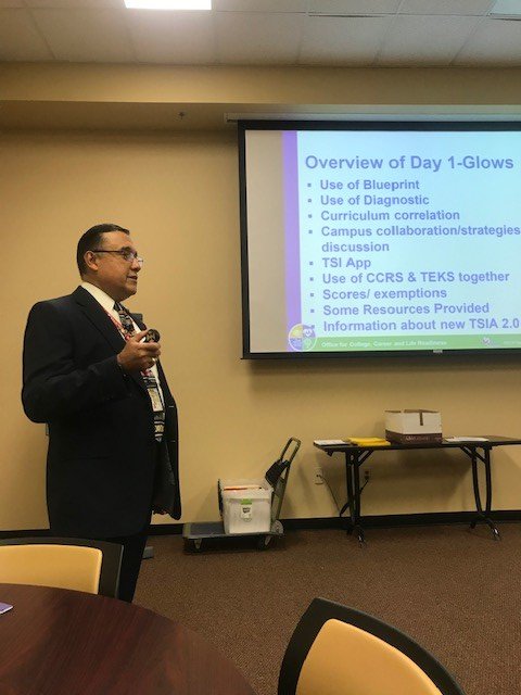 ESC1OCCLR's tweet photo. Our very own Mr. Joe Castillo led this room full of educators at our TSI Institute. Thank you, teachers and admin, for coming out on Halloween👻🎃 to take back this knowledge to our students! @RegionOneESC https://t.co/9uwzXM4Znk
