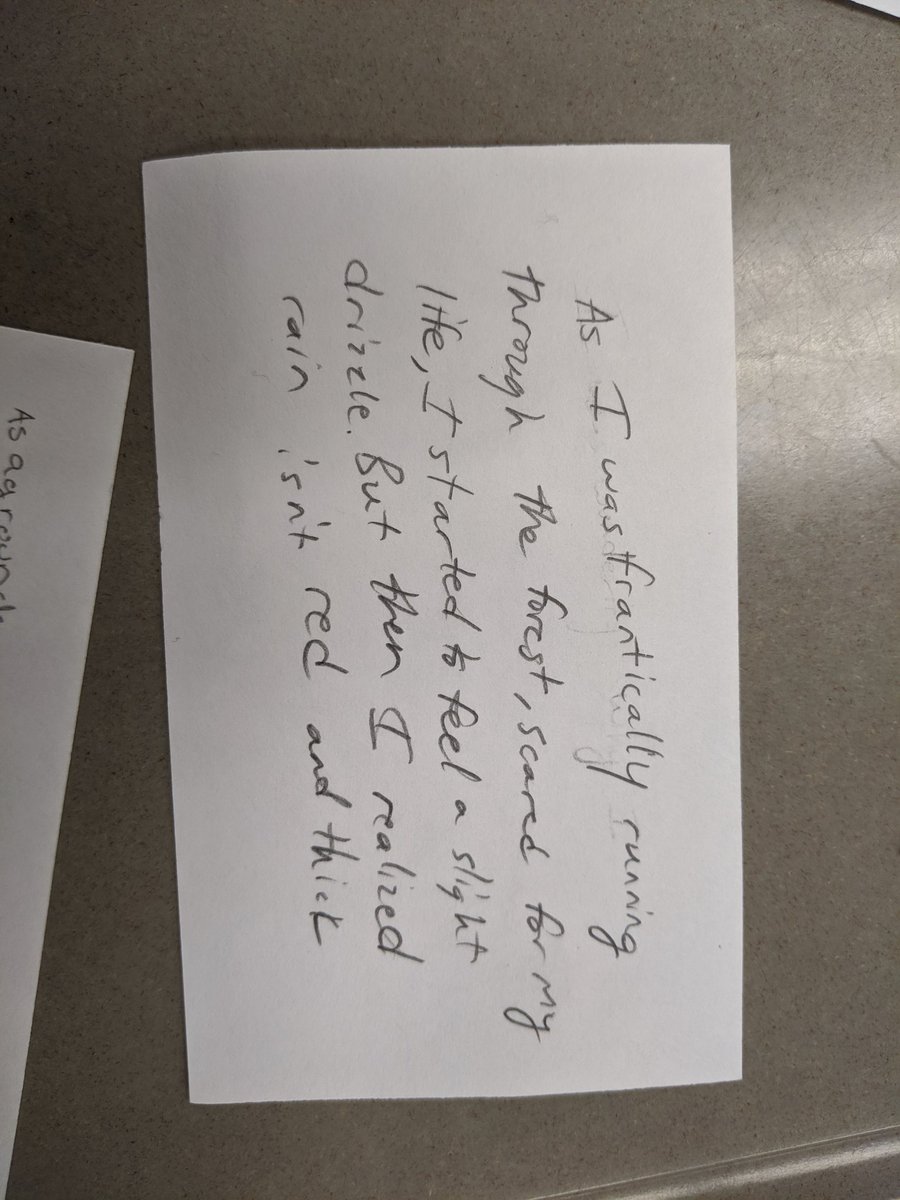 MrsJacobsen's tweet photo. 2 sentence horror story tournament in class today. #HappyHalloween  #TwoSentenceHorrorStory @hcpss_chs https://t.co/uYIQyv6XCy