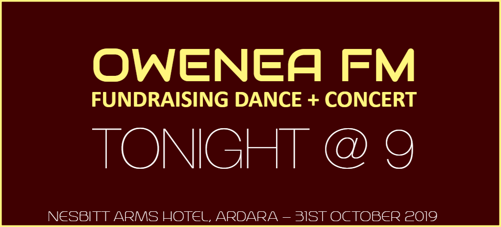 OweneaFM's tweet photo. We're just over a half hour away from tonight's dance and concert in the Nesbitt Arms Hotel! https://t.co/Po4KX5pSta