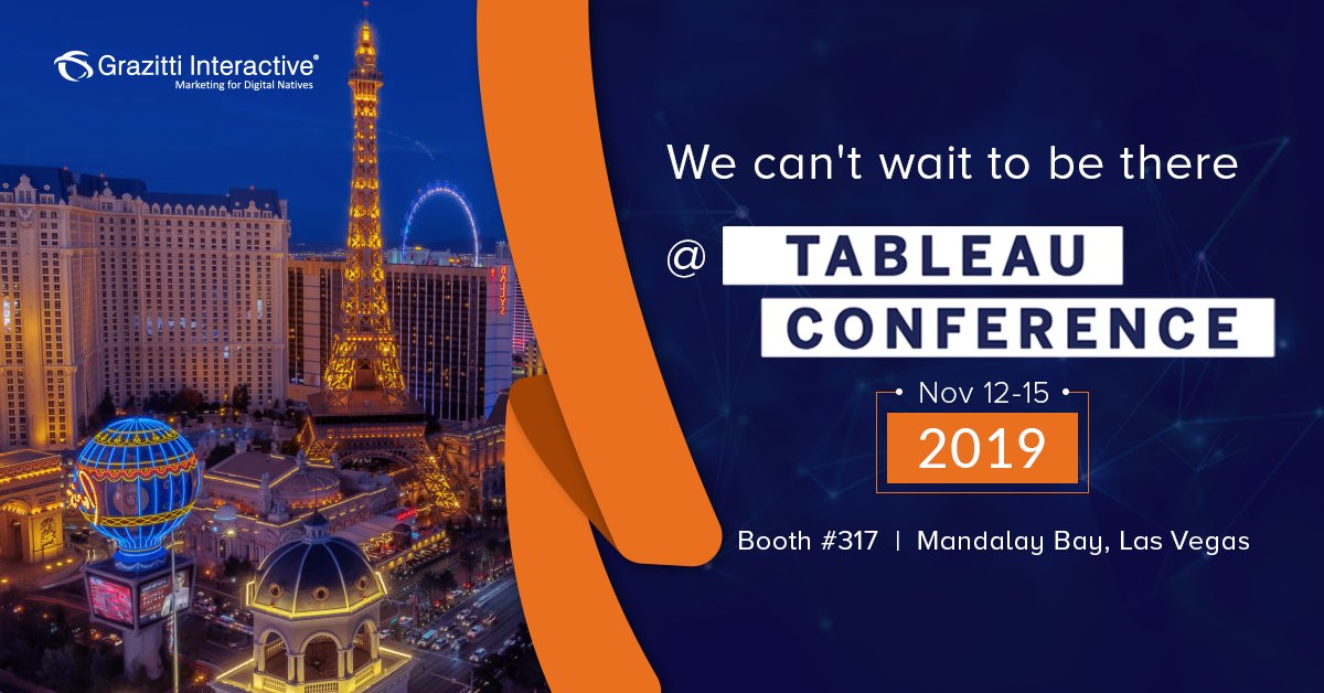 Grazitti's tweet photo. Grazitti is excited to be a part of the #TableauConference2019 slated to go live from 12th-15th of November! Have you registered yet? 👉 https://t.co/akMcB6fHJb 👈 @tableau #Tableau https://t.co/DVbbXOVAry