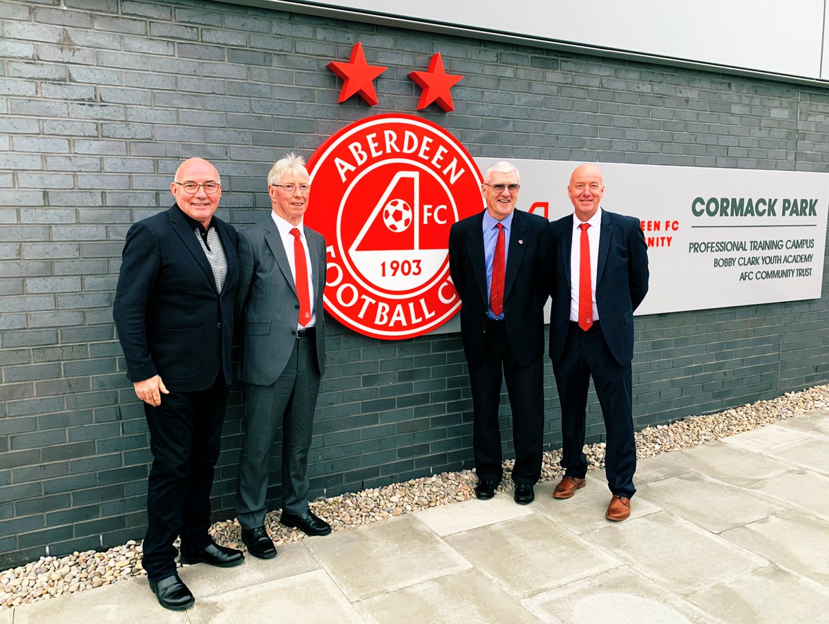 Had an amazing experience today at opening of Cormack Park having a chat with these 4 legends &amp; Sir Alex reminiscing about beach &amp; car park training sessions. I mostly listened! All that history &amp; success, the very fabric of the time we conquered Europe. A priceless legacy. 🔴⚪️