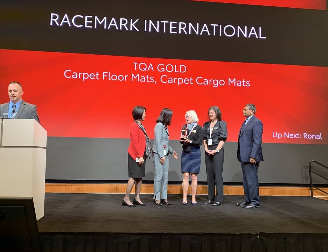 RACEMARKIntl's tweet photo. We're proud to announce that RACEMARK International is the recipient of Toyota's Quality Alliance Gold Supplier Award
#RACEMARK #GGBAILEY #toyota #carmats #supplieraward @RACEMARKIntl @GGBaileyLLC @Toyota @WBENCLive https://t.co/dFYhu01HWz