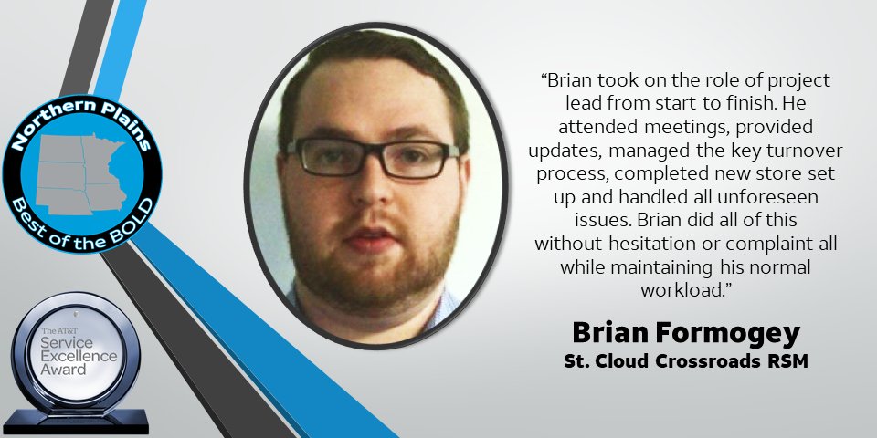Join us in congratulating <a href="/BFormogey/">BrianFormogey</a>, our Q3 SEA Winner. His “I can help you” attitude and actions exemplify what it means to deliver best-in-class service! 
#SEA #BOLDNorthrtnPlains #POWERCentral <a href="/CentralRgnVoice/">CentralRegionVoice</a>