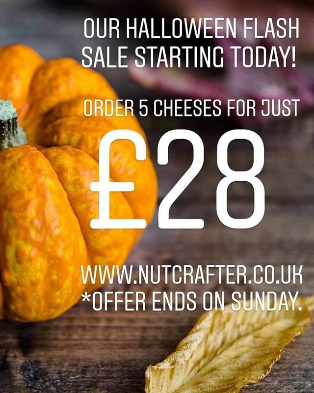 We've selected four of our top selling aged cheeses + one of our popular Vhalloumis to try in your morning fry up or as a burger! Limited time only. Offer ends on Sunday. Happy Halloween! 👻

#nutcraftercheese #specialoffer #vegancheese #online #halloween ift.tt/2WtCRJa