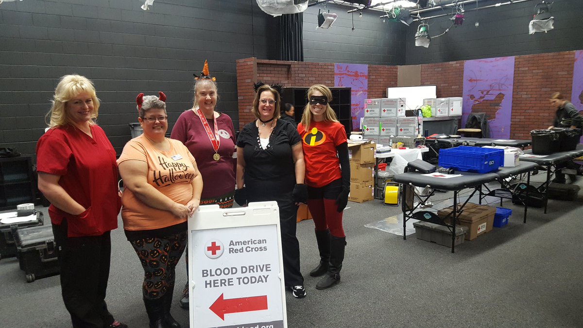 TownSquareTV's tweet photo. The Halloween Blood Drive with @RedCrossBloodNC is getting underway in our studio! Walk-ins are welcome until 5 PM! #StarveAVampire #DonateBlood π»π https://t.co/74sLyWbL92