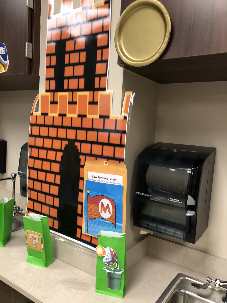 haley_galyean's tweet photo. I always love going βhomeβ to @TISDOIS to see the amazing things these teams are doing to engage students in math! Shoutout to @BrechtBrittany @SkyelerClark @AncyAnnamaria for putting together an awesome Super Mario themed review for fractions, decimals,& percents! π€π₯° #6thmath https://t.co/X5zfH7GApr