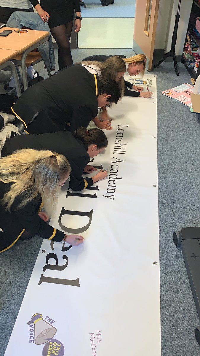TheVoiceLHA's tweet photo. A very exciting day tomorrow ‼️ Our Pupil Voice assemblies will be held throughout the day to share The Voice video and let you sign our Lornshill Deal banner 🤩 see you all tomorrow🗣 https://t.co/I2DfUPvOXB
