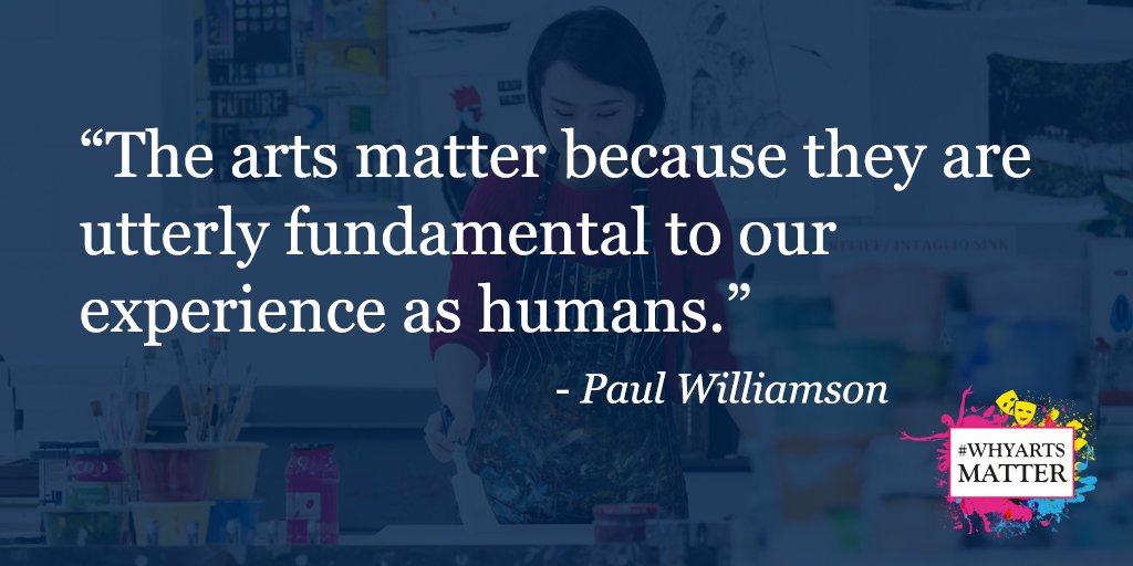 WhyArtsMatterUK's tweet image. Why arts matter is a campaign to get people discussing why the arts are so important!

Join us and use #whyartsmatter to tell us why they are so important to you.