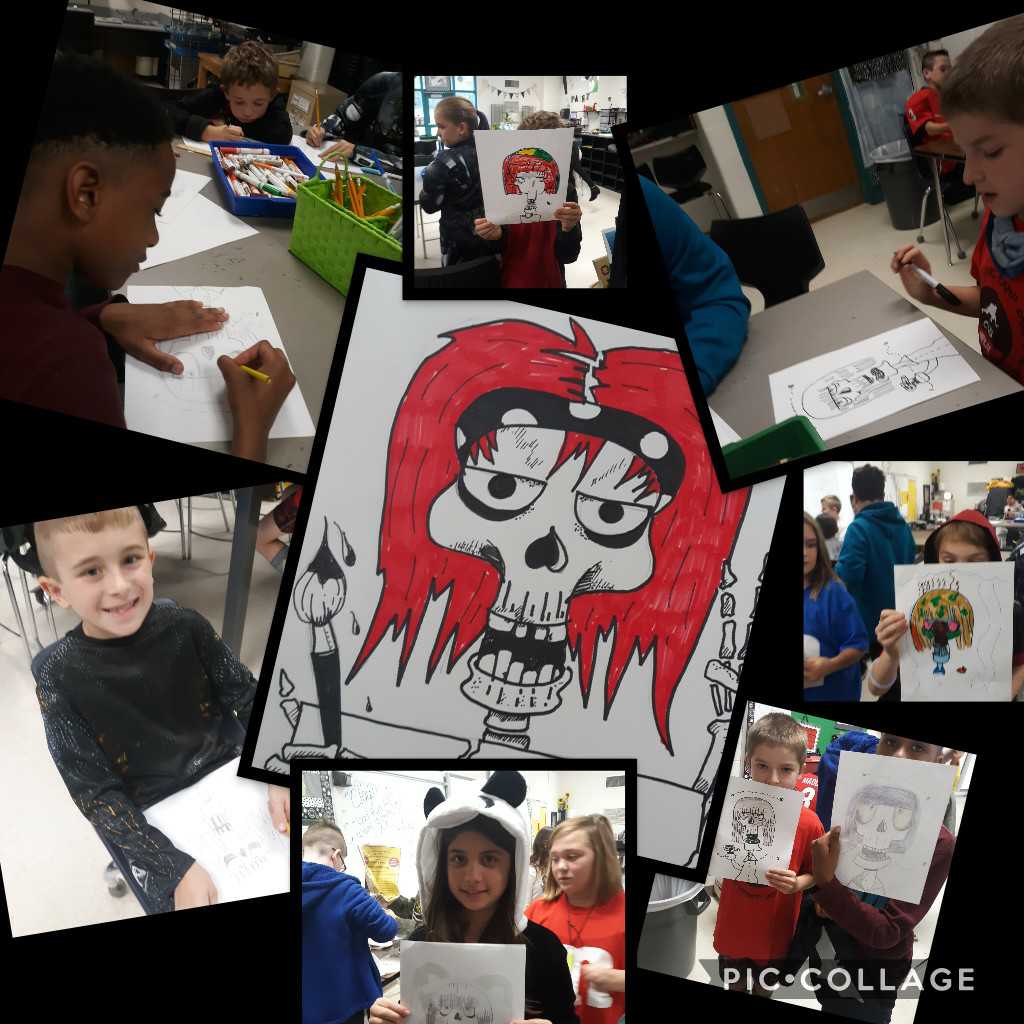 Having a "ghoulish" time with artists <a href="/PESDragons/">Pepperell Elementary</a>!  We are having an awesome time using drawing videos from harptoons.com and then transforming them into self portraits   <a href="/teripendley/">Sa$quatch</a>