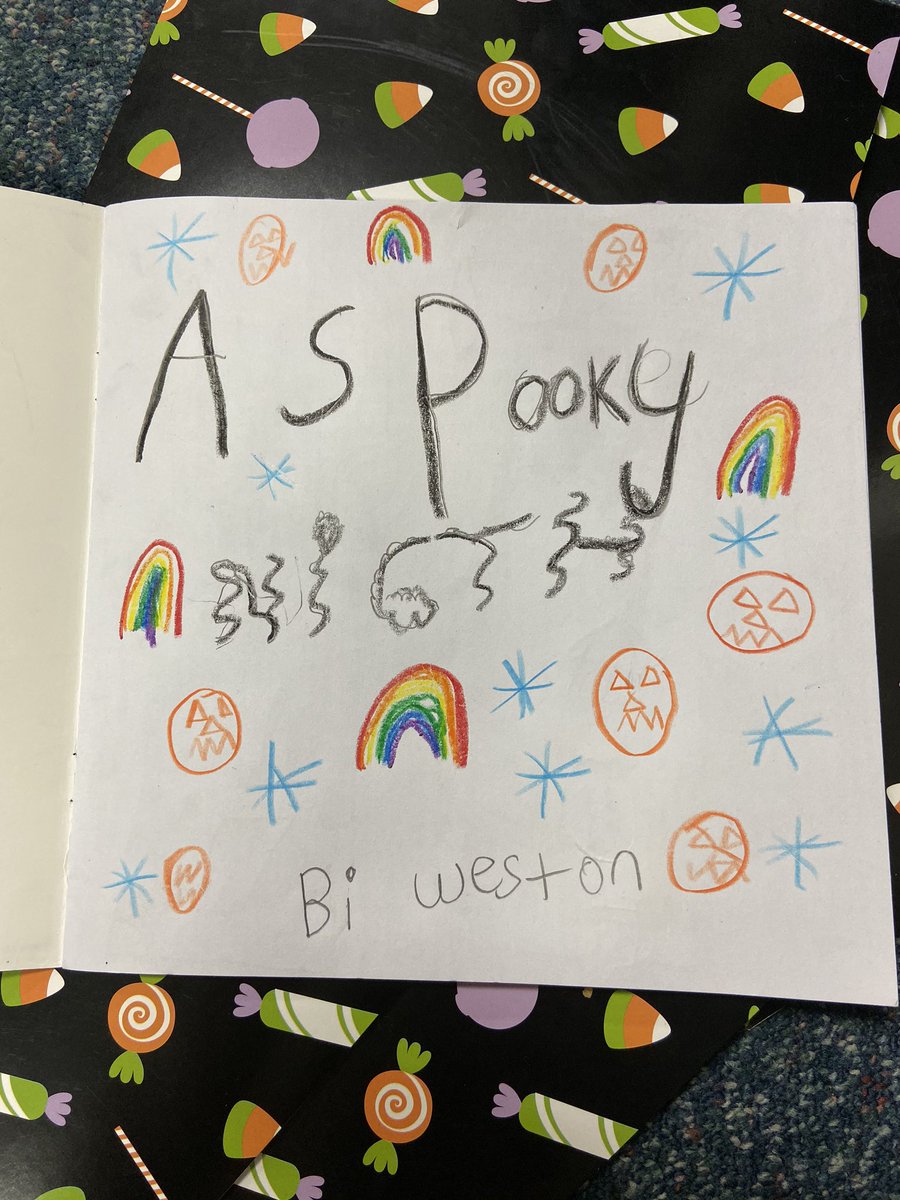 MrsNelsonFirst's tweet photo. So proud of these awesome authors and illustrators! @RobisonES finished these spooky stories just in time for Halloween! 🧡🖤 https://t.co/8gn906H5IF