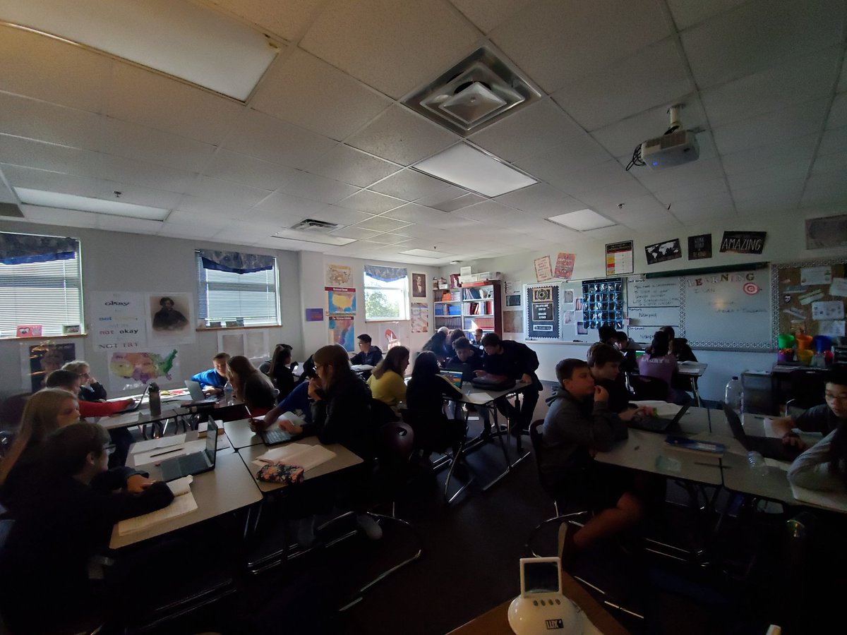 HeatherKlos's tweet photo. Can you think of a better way to review the US Constitution on Halloween?  Humans vs. Zombies @gimkit gets a thumbs up from our class. #KlosHistoryRocks #RCMSHistory https://t.co/CkfqZb3Msf