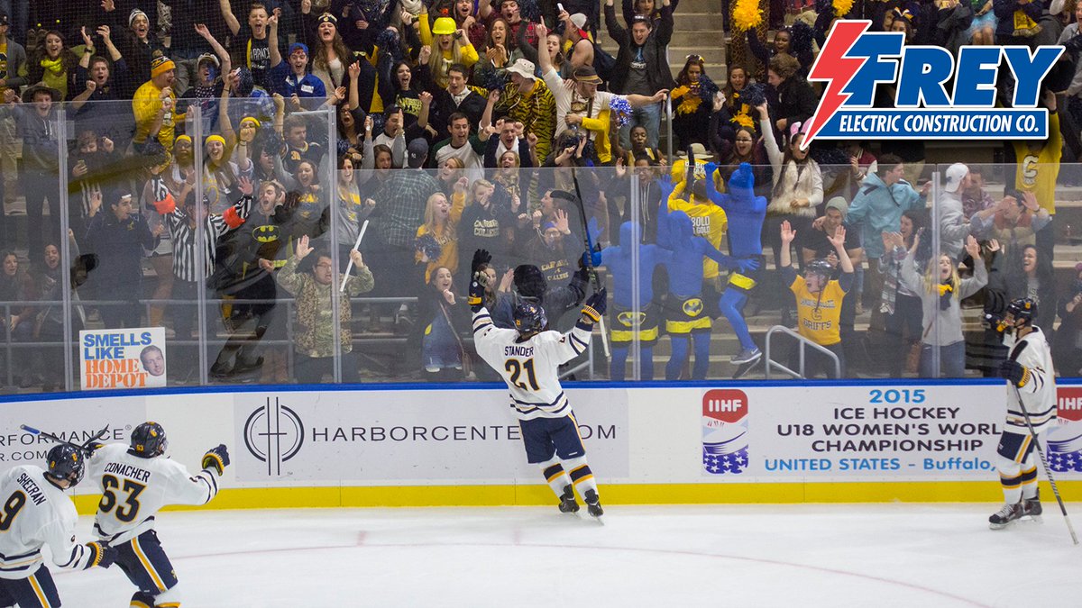 GoGriffs's tweet photo. #FlashBackFreyDay meets #ThrowbackThursday: Today and tomorrow marks the 5th anniversary of the first-ever @GriffsHockey series at @Harborctr.
The #Griffs tied Ohio State on opening night before losing to the Buckeyes the next day.
@FreyElectric https://t.co/jYLFhPH5sT