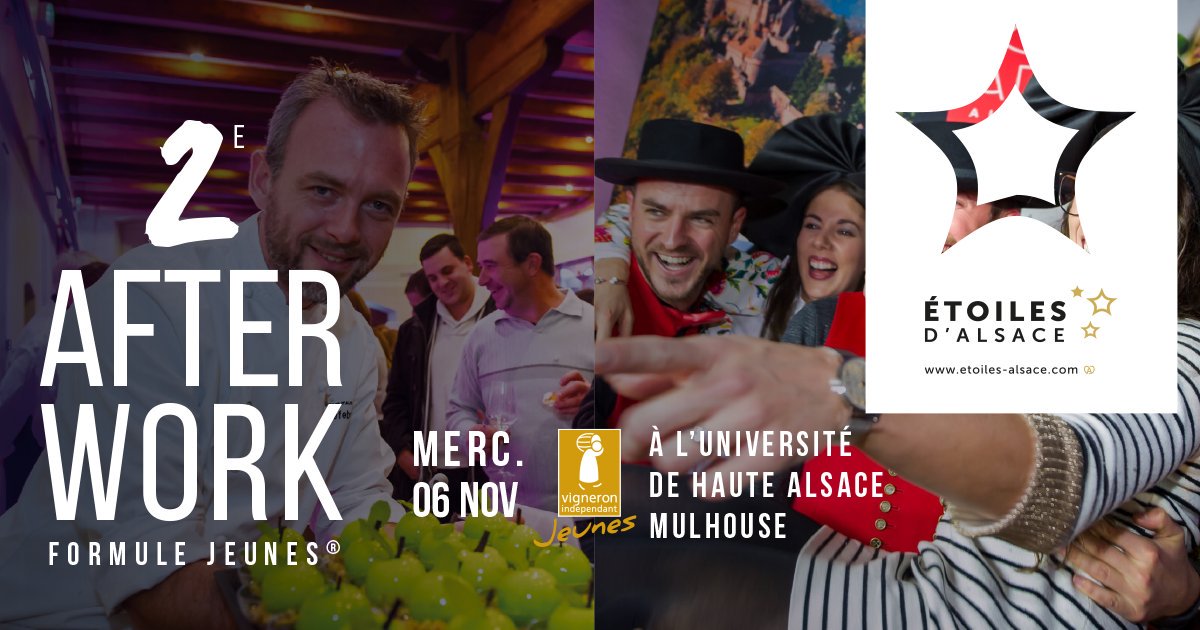 EtoilesAlsace's tweet photo. On vous donne rendez-vous le mercredi 6 novembre prochain à Mulhouse, pour une deuxième soirée placée sous les signes de la gourmandise et du partage ! Vous n'avez pas encore votre place ? https://t.co/zRNLzydCsm #Afterwork #Mulhouse #etoilesdalsace #FormuleJeunes https://t.co/M5k5i0jISn