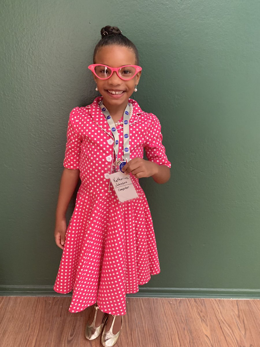 JamilahLemieux's tweet photo. So #MiniMilah went as @NASA pioneer Katherine Johnson today (you know schools love a “it’s not Halloween, but it’s Halloween” theme) and she loved her costume at home but cried when I dropped her off because she didn’t think her friends would like it 😩 https://t.co/MshpO45YbO