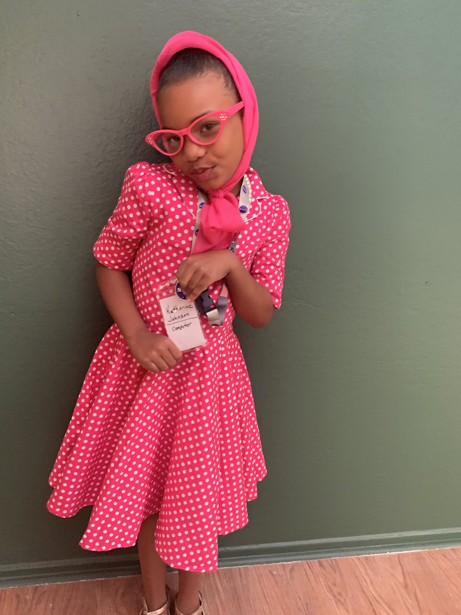 JamilahLemieux's tweet photo. So #MiniMilah went as @NASA pioneer Katherine Johnson today (you know schools love a “it’s not Halloween, but it’s Halloween” theme) and she loved her costume at home but cried when I dropped her off because she didn’t think her friends would like it 😩 https://t.co/MshpO45YbO