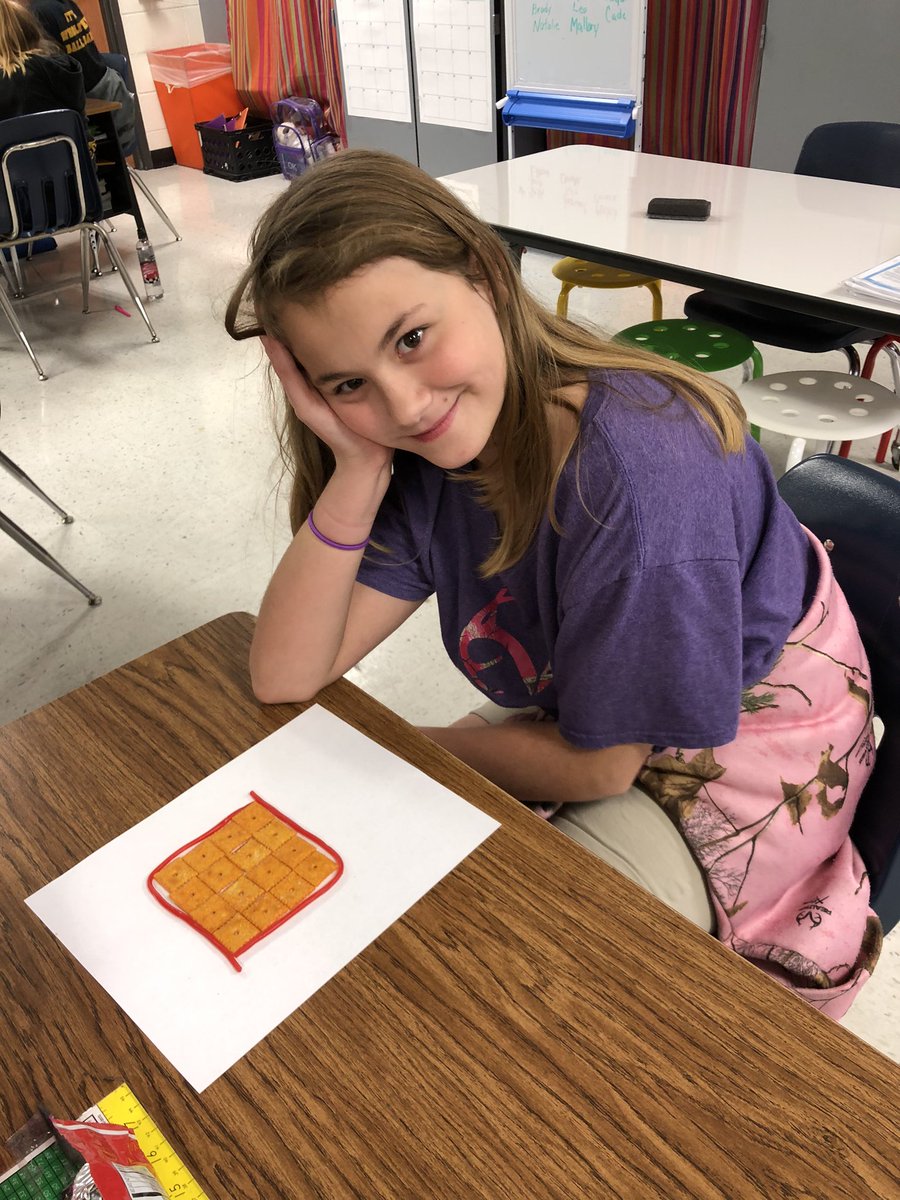 4thRawson's tweet photo. Learning about perimeter and area with Cheez-it’s and Twizzlers! @NolaKWilson @OfficialCISD https://t.co/bhAoAH8E4r