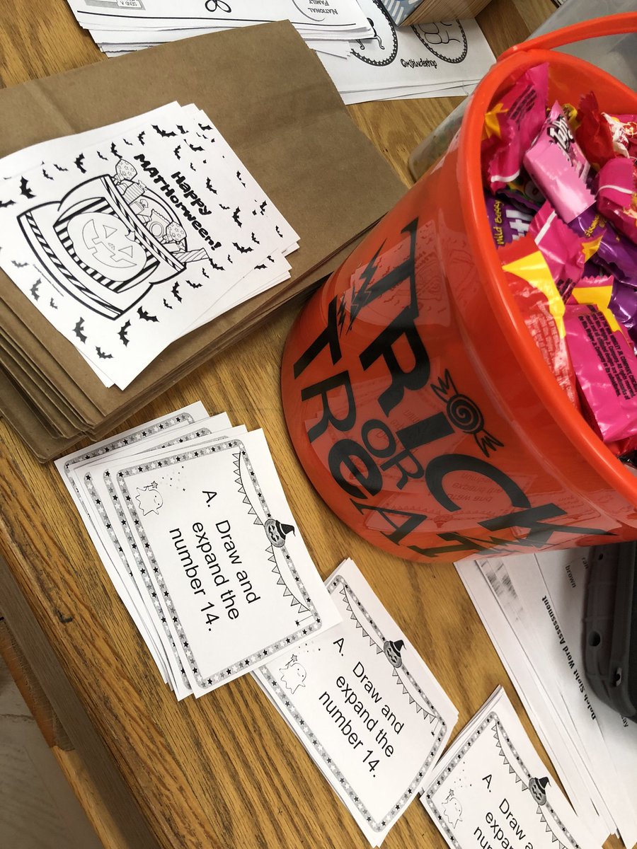 I choose to embrace the crazy. It’s red ribbon week, Halloween, and we had a field trip this week as well 🤦🏻‍♀️. So mathorween it is! Trick or treating for math problems! #iteachfirst