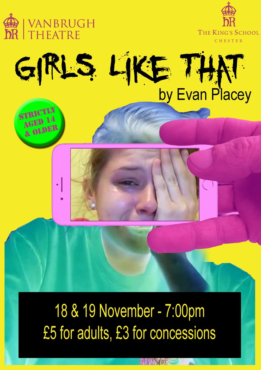 Don't forget to buy your tickets for our DOUBLE BILL of A Clockwork Orange and Girls Like That - presented by KSC Drama on Mon 18 November 2019 and Tue 19 Nov (7pm)

Book here: ticketsource.co.uk/the-kings-scho…

*Please note this production is strictly for those aged 14 and older only*
