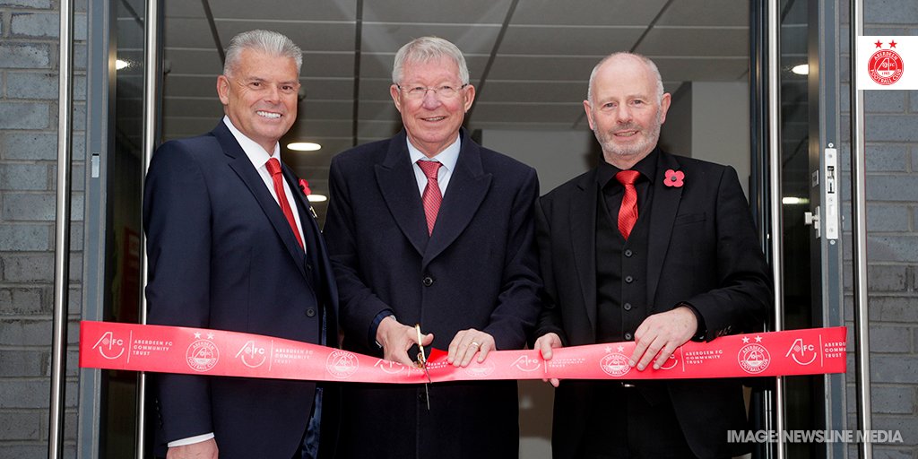 AberdeenFC's tweet photo. "Cormack Park will help the Club to attract, retain and develop the players and coaches it needs to compete at the highest level."

Sir Alex Ferguson today opened our new training facilities at Cormack Park.

Read more ➡️ https://t.co/IYBtjQiqq4

#StandFree https://t.co/9BjqezsgOe