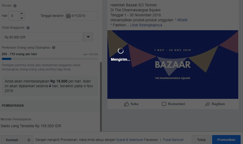 KiosMayaCom's tweet photo. Menjangkau 3000 orang cukup lah ..
Kali aja ada 300 orang yang mau datang ..
Karena dekat .. dan menarik (sesuai minat).
#O2OMarketing https://t.co/CbYcDZsP10