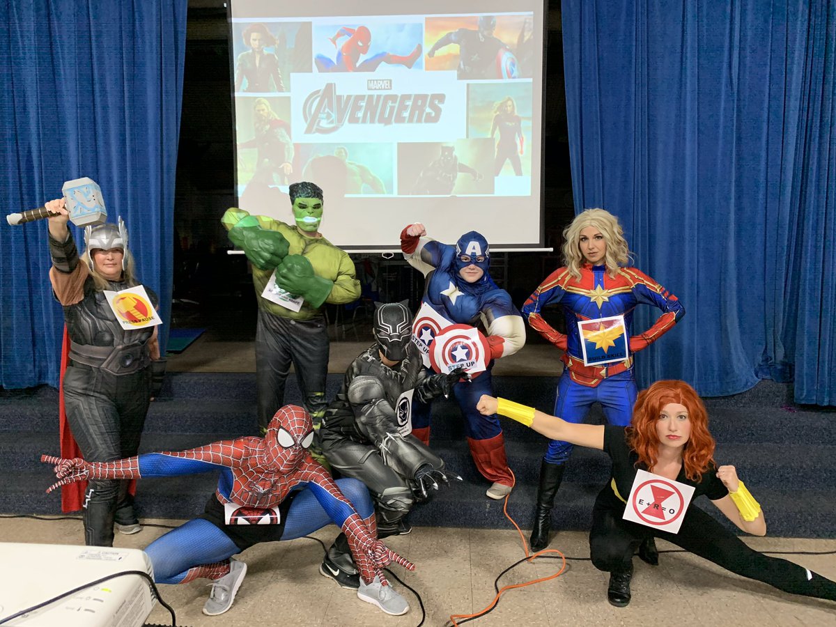 ringhiser's tweet photo. The Avengers showed up @BRN_Elementary  yesterday to remind us to be disciplined with our R Factor! Heros are everywhere. YOU can be a hero! #brnrfactor @dsayre32 @Focus3_Team @TimothyKight https://t.co/Xoe685IbB7