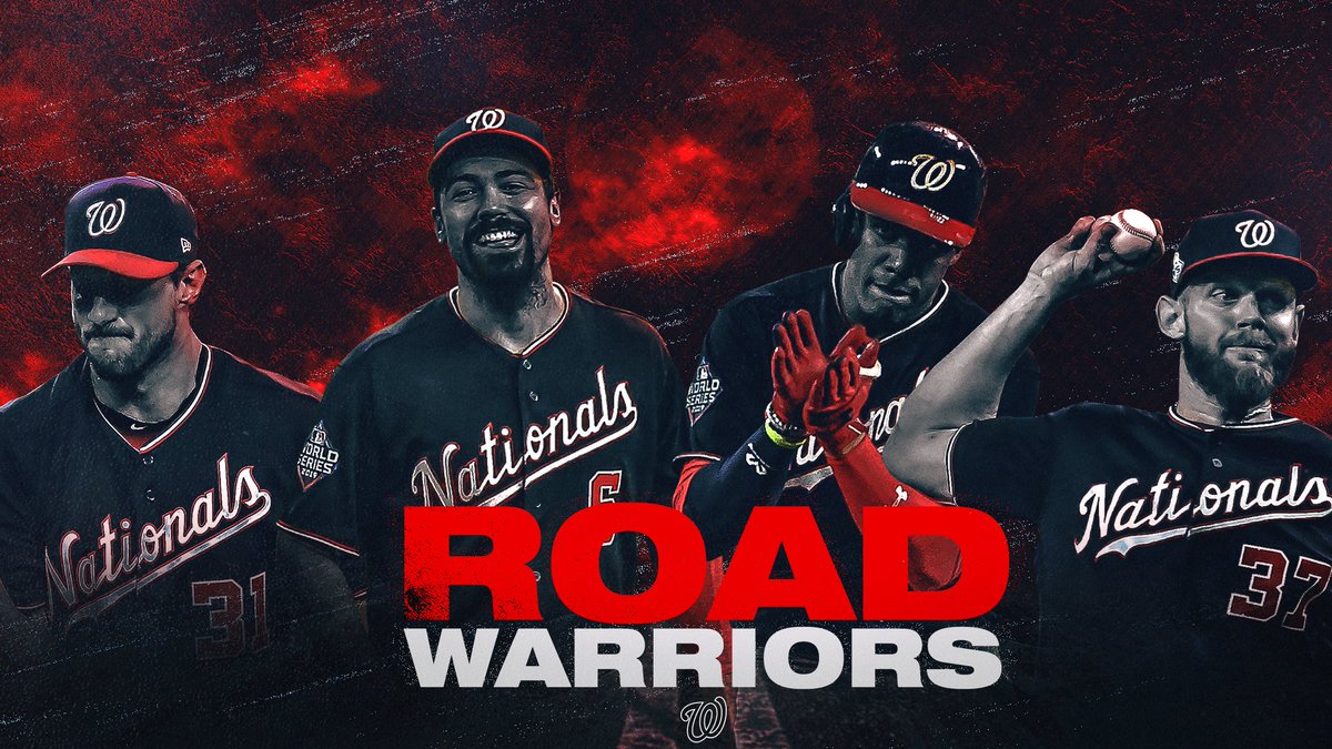 The <a href="/Nationals/">Washington Nationals</a> are the first team in ANY sport to win all 4 games on the road in a best-of-7 series to win a title. 🤯