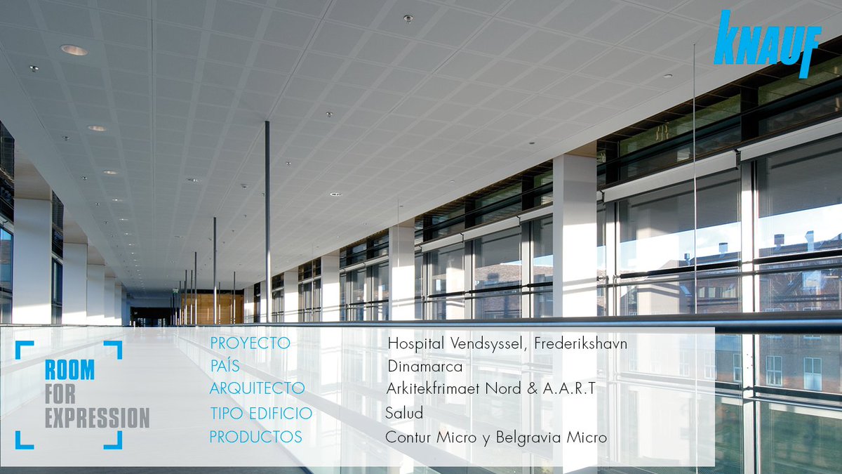 knaufes's tweet photo. El estudio @arkitektfirmaetnord proyectó este hospital con el concepto #roomforexpression de los #techosKnauf, equilibrio entre:
#Funcionalidad
#Acústica
#diseño
#arquitectura #sostenibilidad #pyl #placadeyesolaminado #JuevesDeArquitectura #ConturMicro #BelgraviaMicro https://t.co/Qcw42deH0m