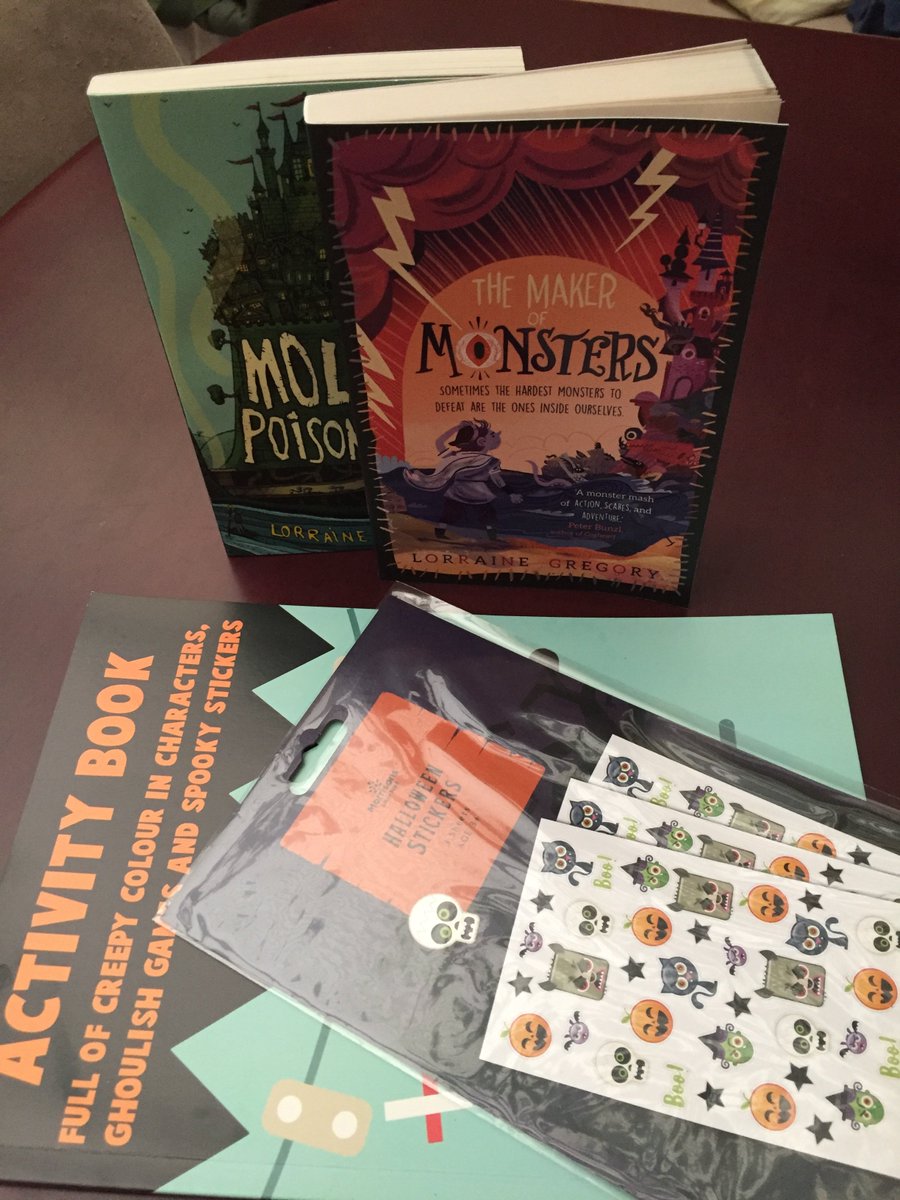 authorontheedge's tweet photo. Parents and Teachers!! 
Want to win this lovely #halloween2019 Halloween prize for your children? TWO signed books, an activity book and spooky stickers!
Just Follow and RT before Midnight tonight and I'll pick a winner tomorrow! https://t.co/ABhvgHPu22