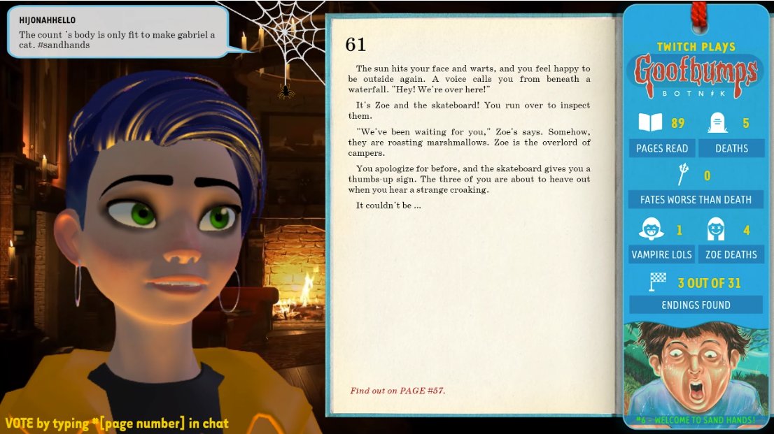 YOU ALL CHOOSE THE SCARE: We are streaming a crowd-controlled predictive text Goosebumps adventure here, today, on Halloween: twitch.tv/botniklive